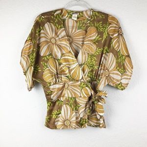 Notice Vintage Satin Silk Wrap Blouse